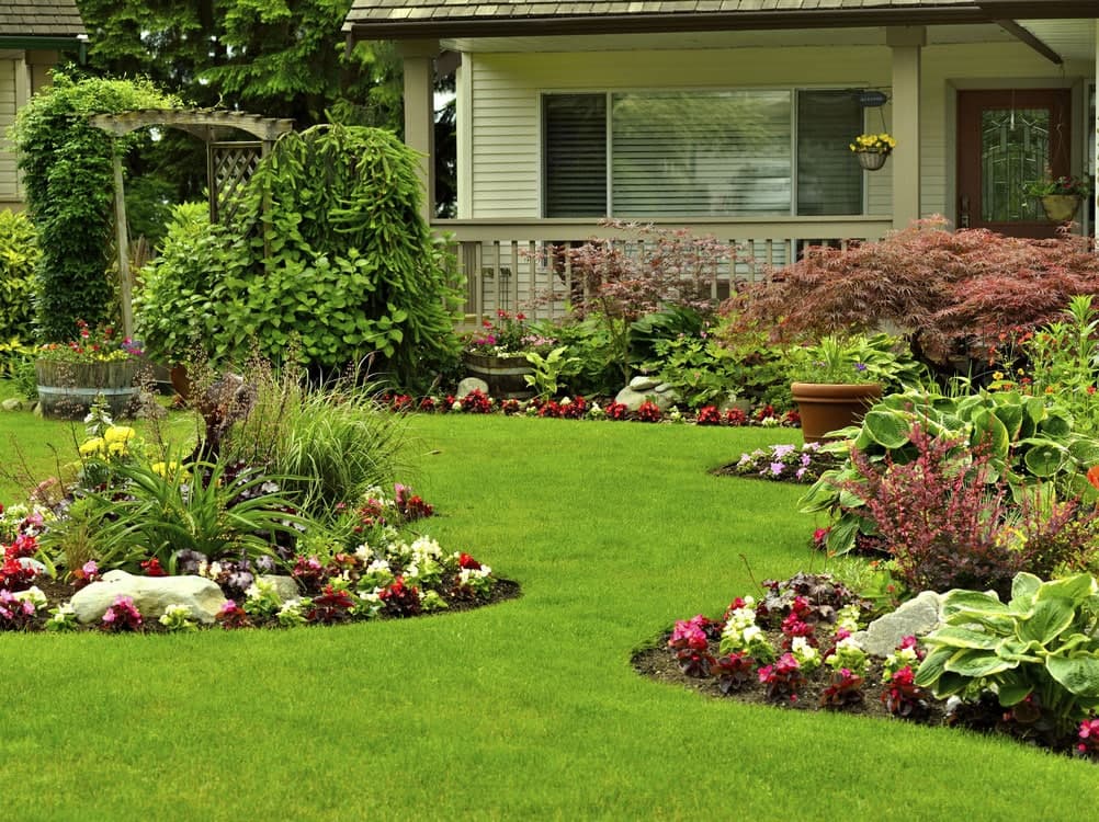 A completed landscaping project by A Cut Above Lawn Care